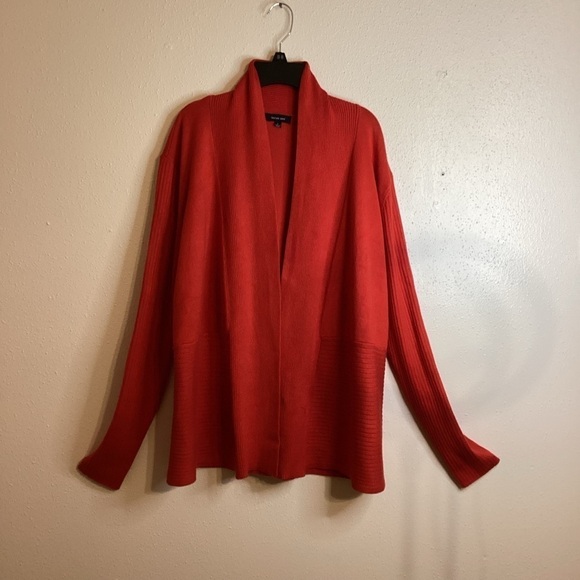 Verve Ami Women’s Red Sweater & Cardigan Open front Size Large - Picture 2 of 8